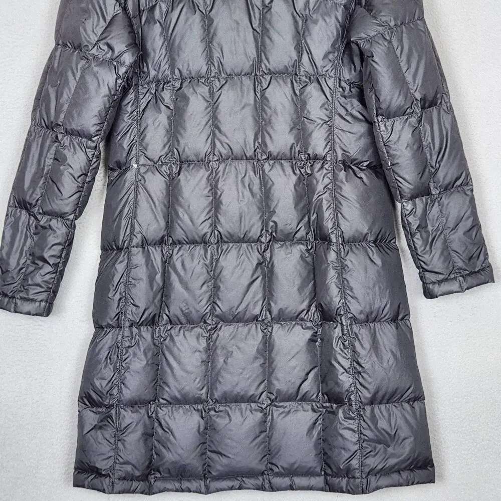 The North Face Coat Womens Small Black Hooded Down Puffer Long Quilted Zip Parka